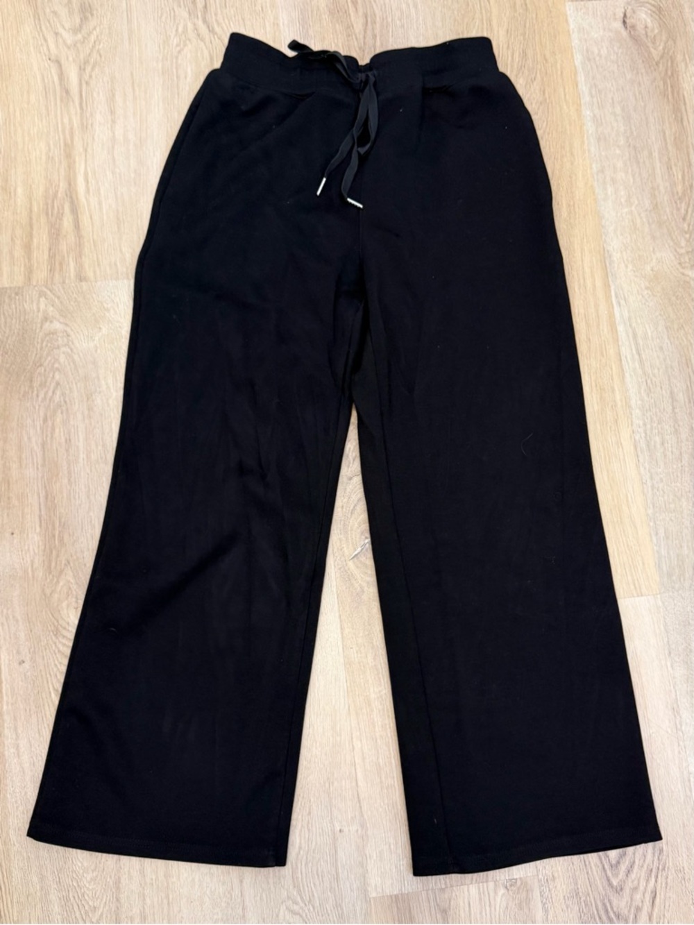 Anrabess Black Wide Leg Sweatpants